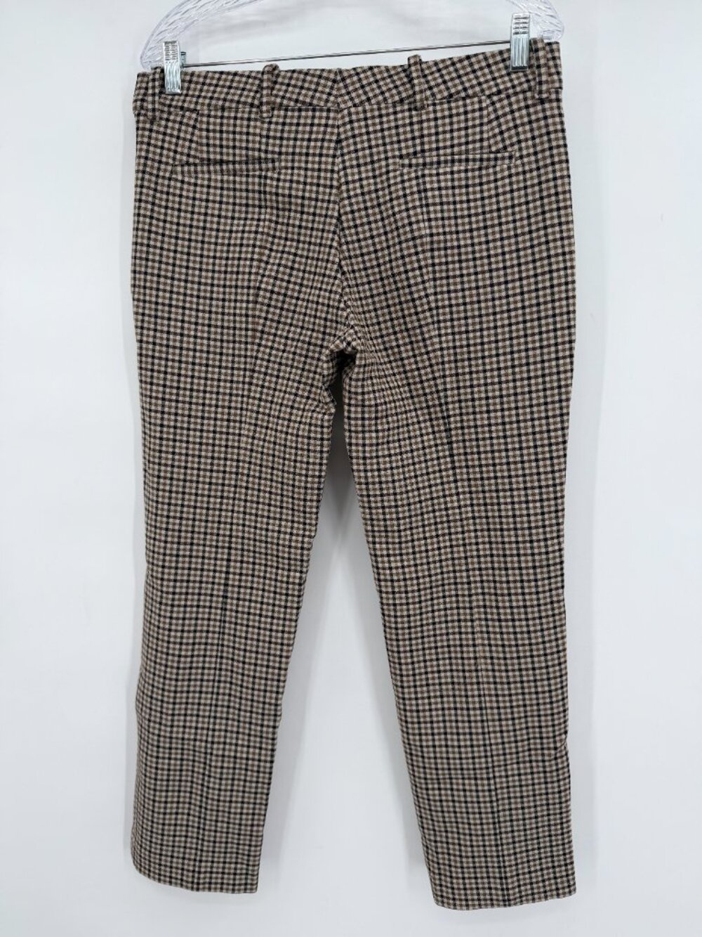 Zara Woman Plaid Ankle Pants Size M Cropped Slim Stretch Trousers Office NWT - Picture 3 of 8